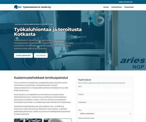 Työkaluhiomo kotisivut